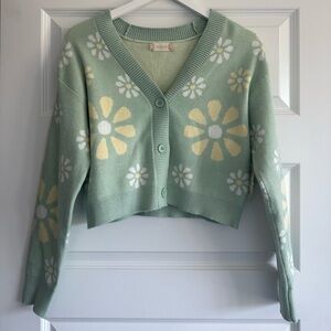 Altar'd State Floral Cardigan Sweater w/ Tank